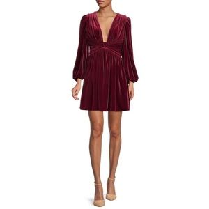 Gianni Bini • Mariah Velvet Mini Dress • Burgundy • 8
